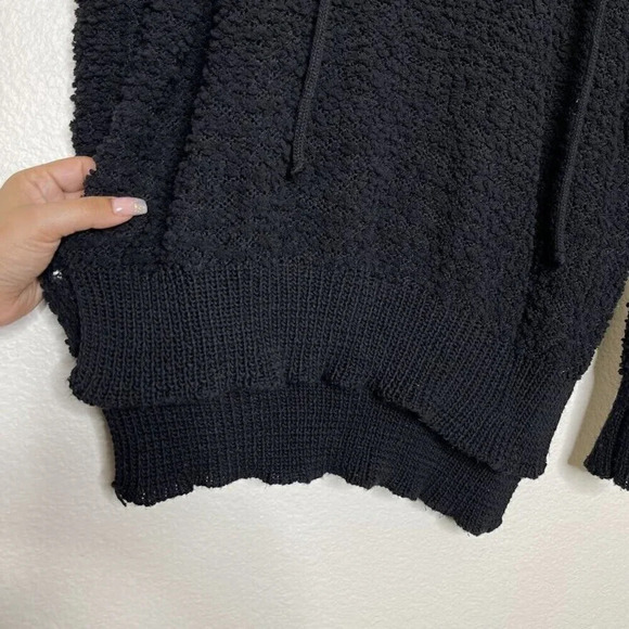 Young Fabulous & Broke Size S M Pullover Textured Popcorn Black Hoodie Sweater - Picture 8 of 13
